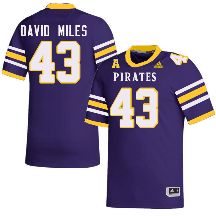 #43 Jordan David Miles East Carolina Pirates College Football Jersey Stitched-Purple